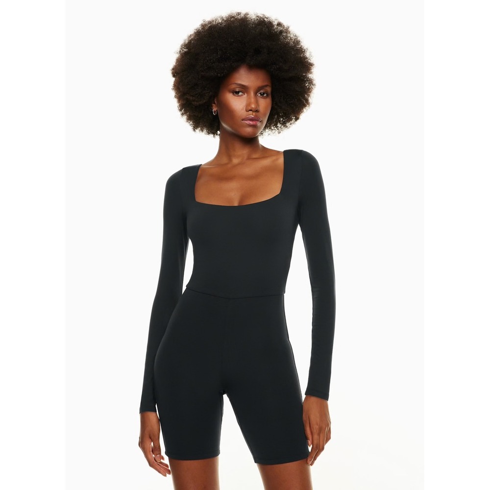 Aritzia Babaton Contour Squareneck Longsleeve Romper Black Size L